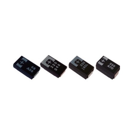 4THE220MF, Panasonic polymer tantalum capacitors, SMD, Poscap, TH series