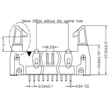 3310-50SGOCBLA01, Jin Ling multipole connectors, straight, pitch 2,54mm, with locking levers, 3310 series