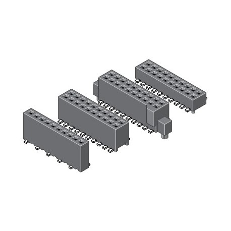 185-1-020-0-NFX-RT0, MPE Garry socket strips, SMD, pitch 1,27mm, gold-plated, 185 series