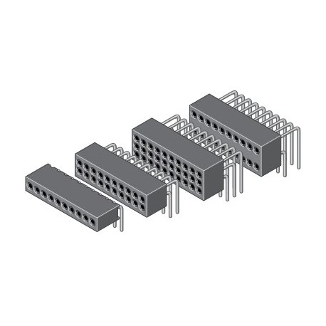 204-2-010-0-HTF-LS0, MPE Garry Buchsenleisten, RM 1,27mm, gedrehte Kontakte, vergoldet, 204 Serie