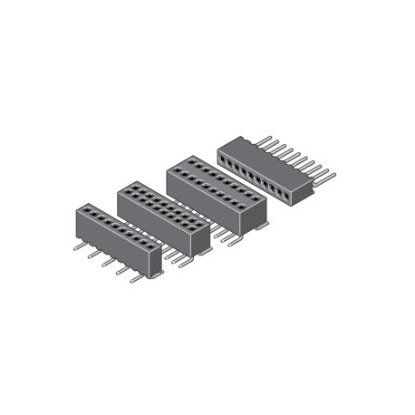 208-2-010-0-HTF-LS0, MPE Garry Buchsenleisten, SMD, RM 1,27mm, gedrehte Kontakte, vergoldet, 208 Serie