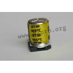 63HT100MLC6.3×5.4EC, KJ Electronics electrolytic capacitors, SMD, 105°C, HT series