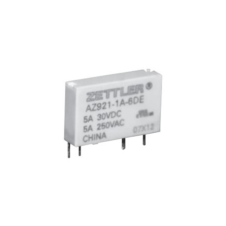 AZ921-1AB-5DEA, Zettler PCB relays, 5A, 1 normally open contact, AZ921 series