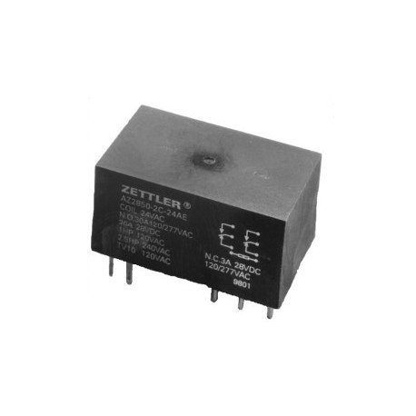 AZ2850-2CE-12DE, Zettler PCB relays, 40A, 2 changeover or 2 normally open contacts, AZ2800 and AZ2850 series