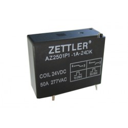 AZ2501P2-1A-12DE, Zettler PCB relays, 50A, 1 changeover oder 1 normally open contact, AZ2501P series