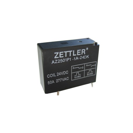 AZ2501P2-1A-12DE, Zettler PCB relays, 50A, 1 changeover oder 1 normally open contact, AZ2501P series