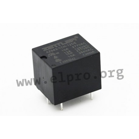 AZ943-1CH-5DEGW, Zettler PCB relays, 10A, 1 changeover or 1 normally open contact, AZ943 series