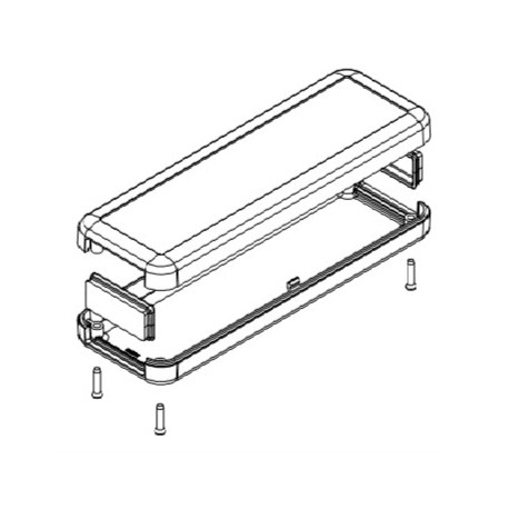 1552C5BK, Hammond kleine Gehäuse, ABS, IP54, schwer entflammbar, mit Vertiefung für Display oder Tastatur, 1552 Serie