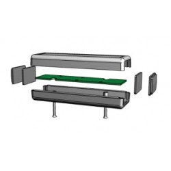 1593DBK, Hammond Kunststoffgehäuse, ABS, IP54, mit Endplatte/Endplatten, mit Vertiefung für Display oder Tastatur, 1593 Serie