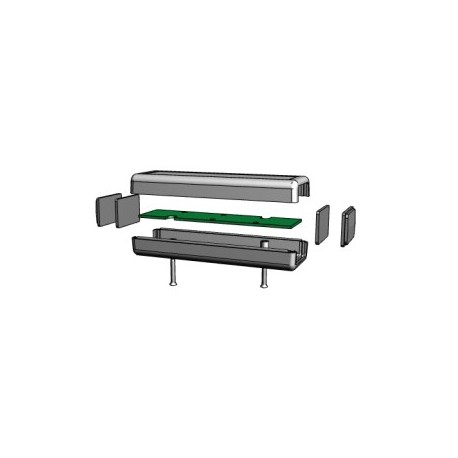 1593DBK, Hammond Kunststoffgehäuse, ABS, IP54, mit Endplatte/Endplatten, mit Vertiefung für Display oder Tastatur, 1593 Serie