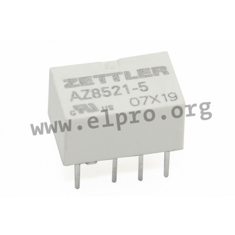 AZ8521-4.5, Zettler PCB relays, 2A, 2 changeover contacts, AZ8521 series