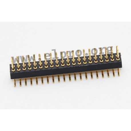 196-3-040-0-F-LS0, MPE Garry pin headers, SMD, pitch 1,27mm, turned contacts, gold-plated, 196 series