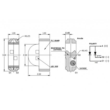 LTST-S326KGJRKT, LiteOn SMD light-emitting diodes, bicoloured, clear, side view, LTST-S326 series