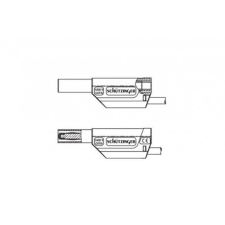 VSFK 8701 / 2.5 / 50 / GE, Schützinger safety measuring leads, CAT III, 2,5mm², 32A, VSFK 8700 and VSFK 8701 series