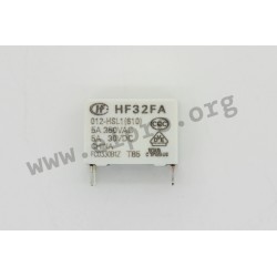 HF32FA/012-HSL1(610), Hongfa PCB relays, 5A, 1 normally open contact, HF32FA series