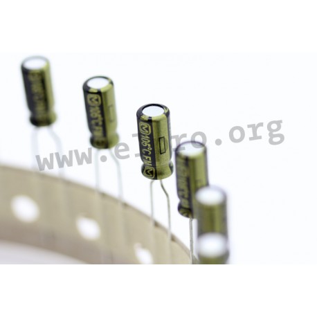 EEUFM1E101B, Panasonic electrolytic capacitors, radial, hybrid electrolytic, 105°C, FM series