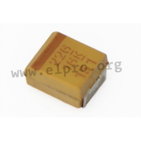 T491B106K020AT, Kemet tantalum capacitors, SMD, T491 series