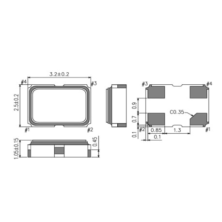 X1G005961001112, Epson Quarzoszillatoren, SMD, Metallgehäuse, CMOS, SG3225 Serie