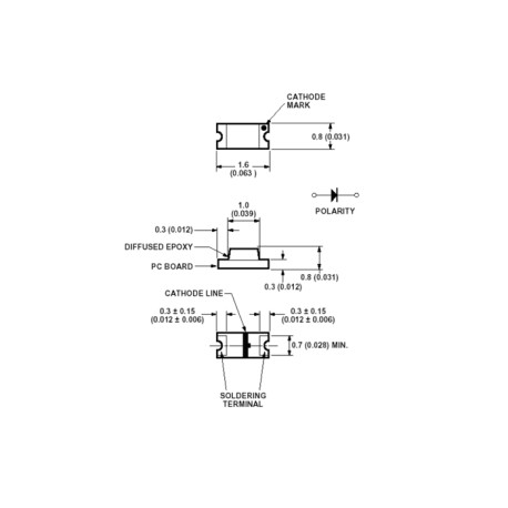 HSMH-H190, Broadcom SMD-Leuchtdioden, diffus, 0603 Gehäuse, HSM-C190 Serie