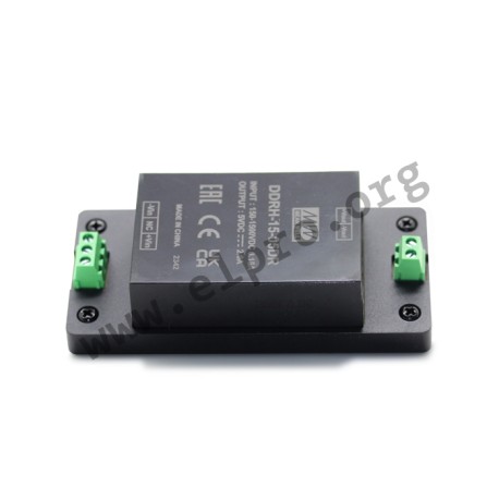 DDRH-15-05DR, Mean Well DC/DC converters, 15W, DIN rail housing, DDRH-15 series