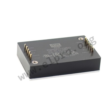 RQB40W12-110S12, Mean Well DC/DC converters, 40W, EN 50155 railway certificate, Quarter Brick housing, RQB40W12 series