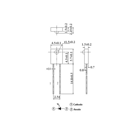 IR908-7C, Everlight IR-LEDs, Seitsicht, IR Serie