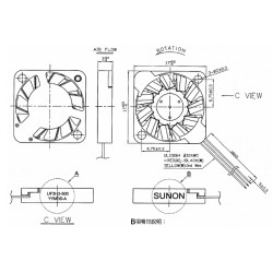 D01001031F-00, Sunon Lüfter, 10x10x3mm, 3V DC, Mighty Mini Fan Serie