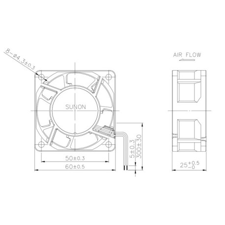 CF1072HVL-1000U-999, Sunon Lüfter, 70x70x25mm, 230/115V AC, CF Serie