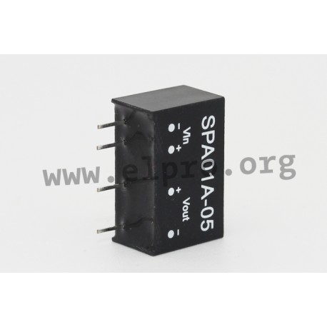 SPA01B-05, Mean Well DC/DC converters, 1W, SIL6 housing, SPA01 series