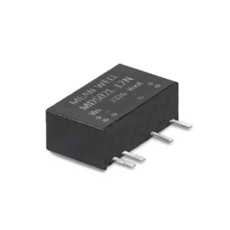 MDS02L-03N, Mean Well DC/DC converters, 2W, SIP/SIL7 housing, for medical technology, MDS02-N series