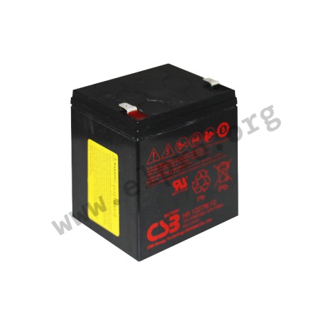 HR1221WF2, CSB lead-acid batteries, 12 volts, for standby operation, HR and HRL series