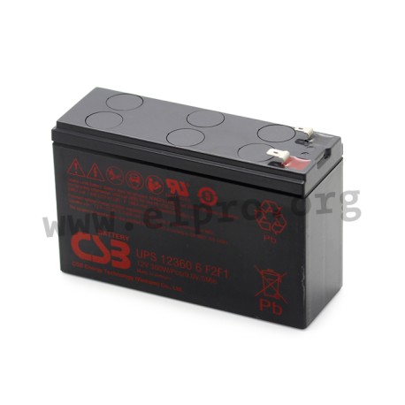 XTV1272FR, CSB lead-acid batteries, 12 volts, to -20°C, XTV and UPS series