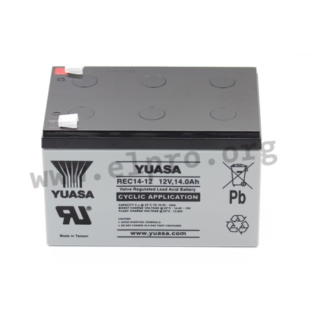 RE7-12LFR, Yuasa lead-acid batteries, 12 volts, RE/REC/REW series