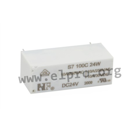 S7001C5W, NF Forward PCB relays, 10A, 1 changeover or 1 normally open contact, S7 series