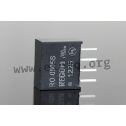 RO-0505S, Recom DC/DC converters, 1W, SIL4 housing, RO and ROE series