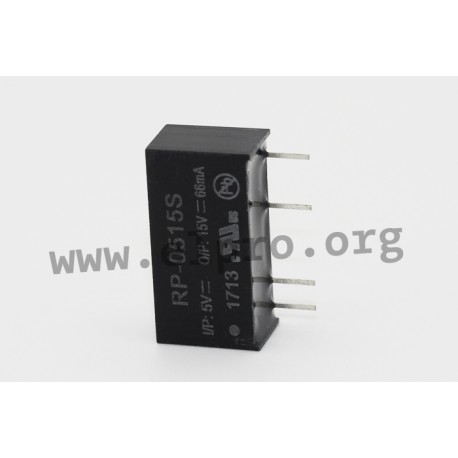 RP-0505S, Recom DC/DC converters, 1W, SIL7 housing, for medical technology, RP series