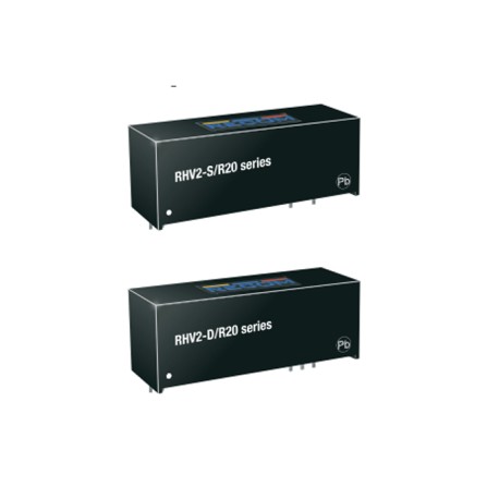 RHV2-2412S/R20, Recom DC/DC converters, 2W, SIP16 housing, RHV2 series