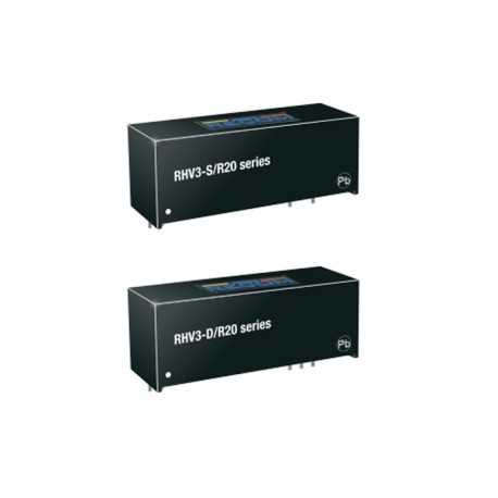 RHV3-0505S/R20, Recom DC/DC converters, 3W, SIP16 housing, RHV3 series