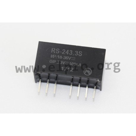 RS-0505S, Recom DC/DC converters, 2W, SIL8 housing, regulated, RS series