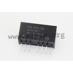 RS-0512S, Recom DC/DC converters, 2W, SIL8 housing, regulated, RS series