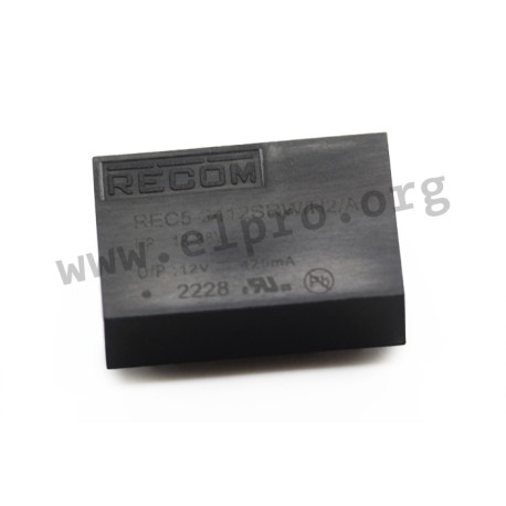 REC5-1212DRW/H4/A, Recom DC/DC converters, 5W, DIL24 housing, REC5 series