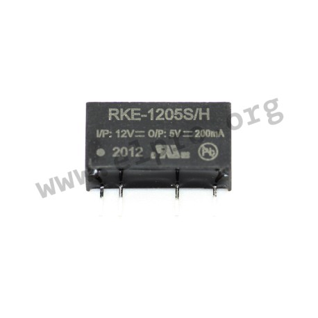 RKE-1205S/H, Recom DC/DC converters, 1W, SIL7 housing, RKE series