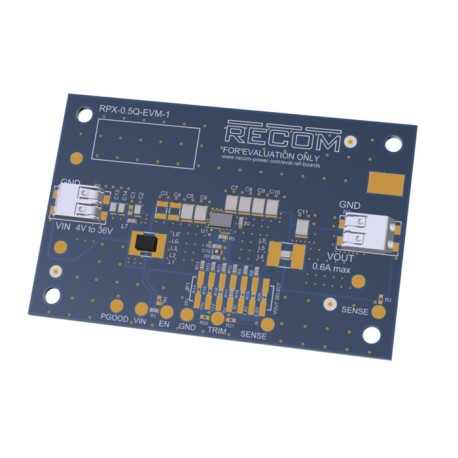 RPX-0.5Q-EVM-1, Recom DC/DC-Schaltregler, 0,5A, QFN-Gehäuse, RPX-0.5Q-R Serie