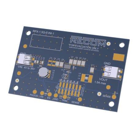 RPX-1.5Q-EVM-1, Recom DC/DC switching regulators, 1,5A, QFN housing, RPX-1.5Q-R series