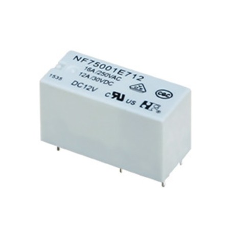 NF75-001E12, NF PCB relays, 12A / 16A, 1 changeover or 1 normally open contact, NF75 series