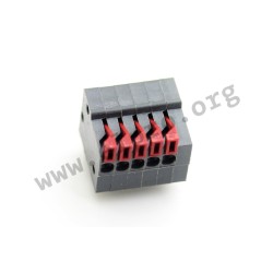 AKZ4791/5KD-2.54-H-BASALTGRAU, PTR spring terminal blocks, pitch 2,54mm, 9A, with lever, AKZ4791 series