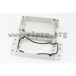 1555L2F17GY, Hammond plastic enclosures, with flanges, grey, IP68, 1555F series