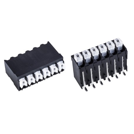 AK4601/3KD-3.5-H-BK-SMD, PTR Hartmann SMD spring terminal blocks with a confirmation push button, 3,5mm, horizontal or vertical,