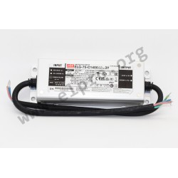 ELG-75-C500-3Y, Mean Well LED drivers, 75W, IP67, constant current, fixed preset, protective earth conductor (PE), ELG-75-C seri