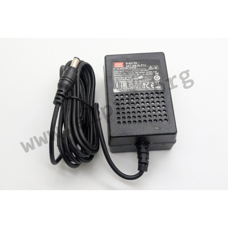 GST18B05-P1J, Mean Well external switching power supplies, 18W, energy efficiency Level VI, GST18B series